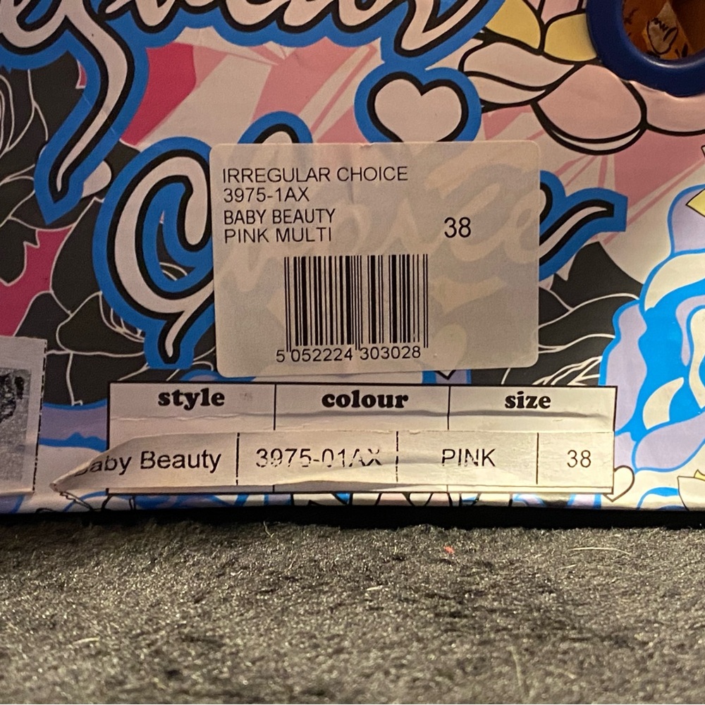 Irregular Choice”Baby Beauty”pink/multi tweed booties,back bow, original box,7.5 - Picture 10 of 11
